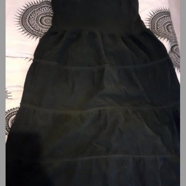 Krásná dlouhá černá manžestrová maxi sukně šaty XXL