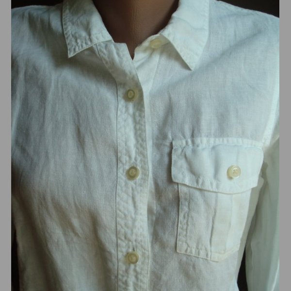 Košile bílá lněná bavlna velikost M