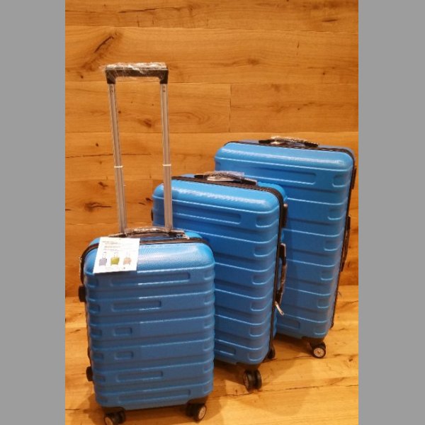 Cestovní kufry na kolečkách v setu/ barva Modrá