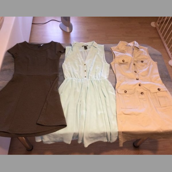 Krátké šaty H&M 3 ks, vel. 34, 36, 38 - TOP stav, nenošené