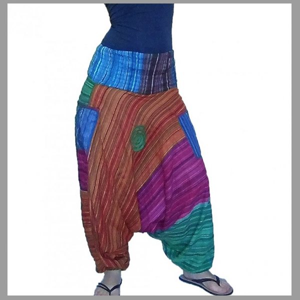 Harémové Etno kalhoty z Indie ze 100% bavlny