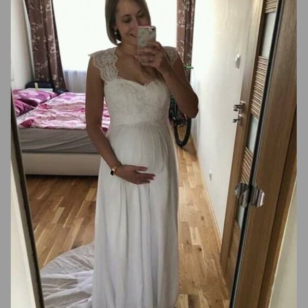 Nové svatební těhotenské šaty vel s-m