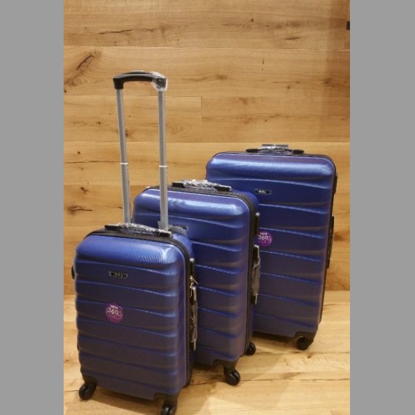 Cestovní kufry na kolečkách v setu/Modrý