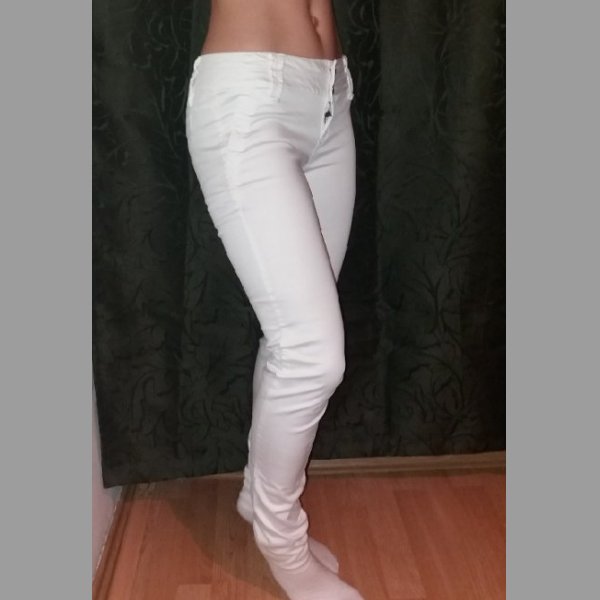 Bílé kalhoty letní dámské vel M 38 jako nové plátěné