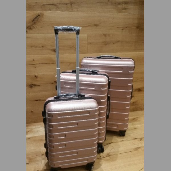 Cestovní kufry na kolečkách v setu/růžová