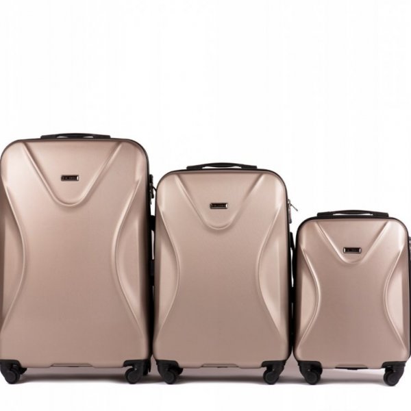 Cestovní kufry, sada 3kusů,carbon+TSA zámek,bronzová