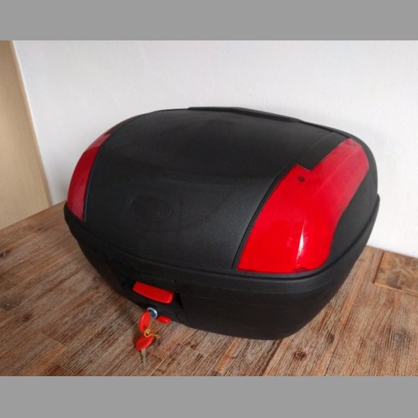 Hlavní moto kufr (BOX) XXL 60L, BÍLÁ / ČERNÁ