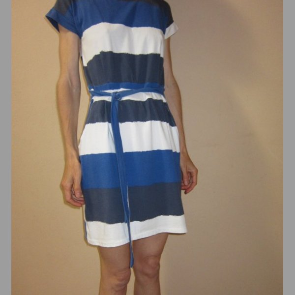 Pruhované šaty,modré  letní šaty