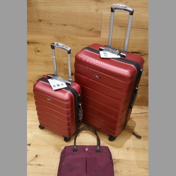 Cestovní kufry na kolečkách/barva vínová+DÁREK taška na NTB