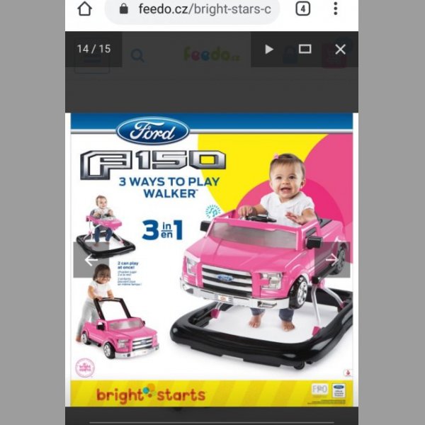 Dětské chodítko 3v1 Ford Pink