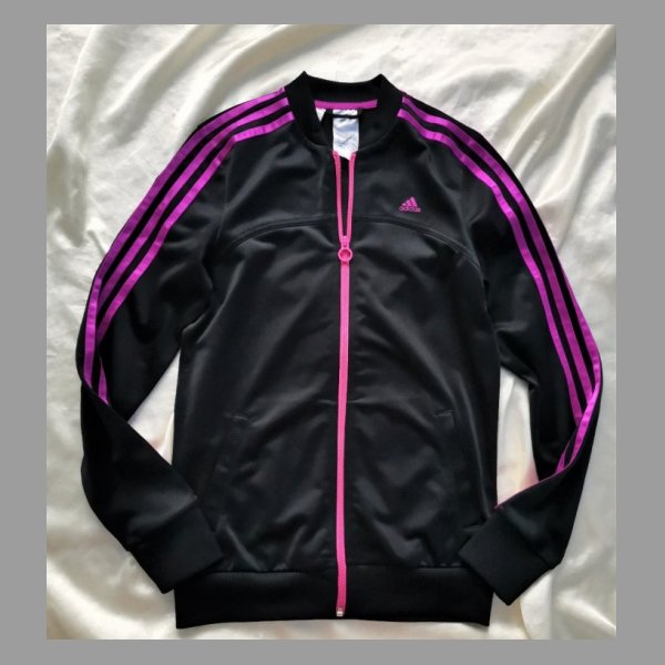 Černá sportovní, polyesterová mikina Adidas vel. 14/15 let,