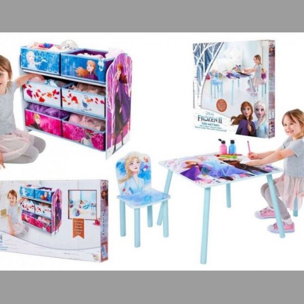 Stůl, 2židle a organizer na hračky Disney Frozen 2 - nové