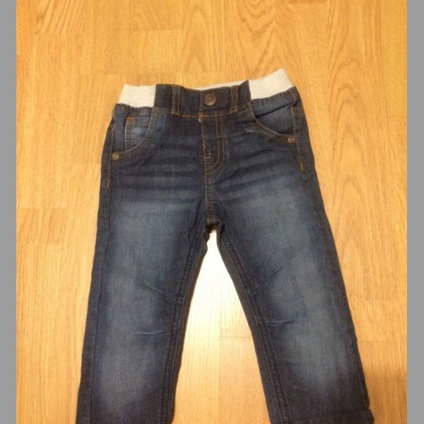 Džíny kalhoty pro nejmenší tm modré značkové nenoš. 9-12 měs