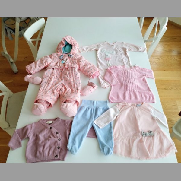 Po 1 dítěti značkové oblečení 68 šaty svetr overal kombinéza